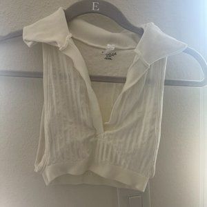 Urban outfitters collared white crop top